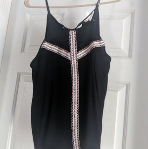 Black tank Top with pink and blue design